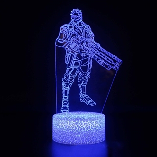 Overwatch Soldier 76 3D lampe med fjernbetjening - dæmpbar